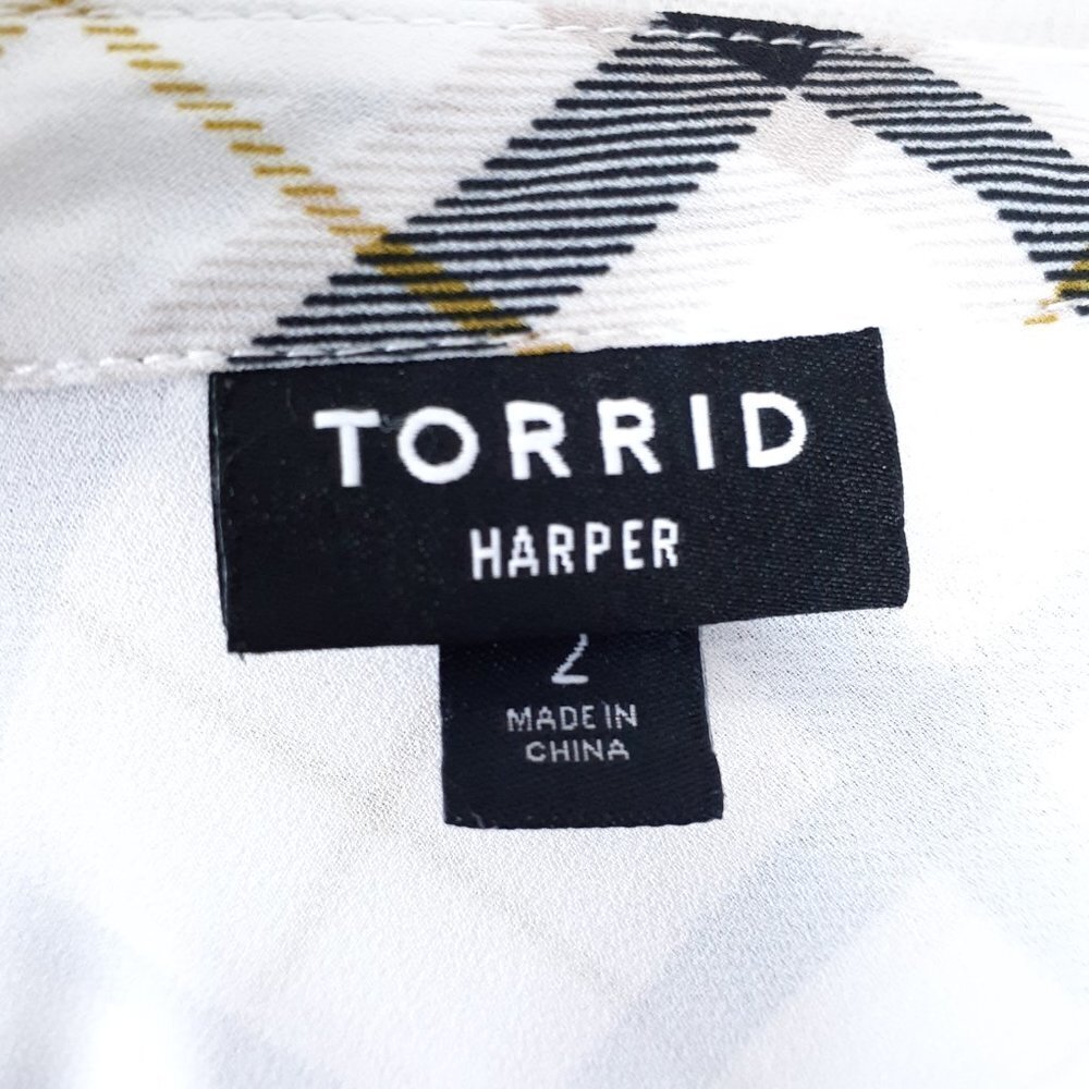 Torrid Womens Blouse Sz 2X Plaid Top 518 - Picture 4 of 6
